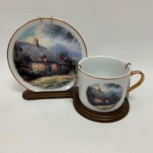 Thomas Kinkade Moonlight Cottage Teleflora Cup Saucer